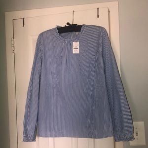 NWT J Crew Factory Blue & White Stripe Shirt